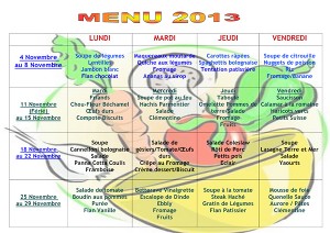 Menu Novembre 2013 Cantine de Mortagne 
