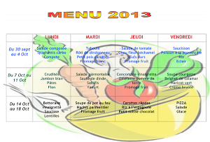 Menu Octobre 2013