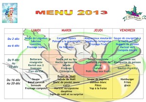 Menu décembre 2013