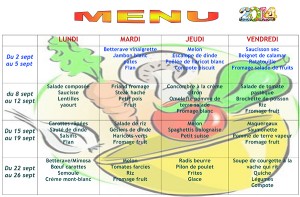 Menus Septembre 2014