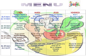 Menu Cantine Mars 2015